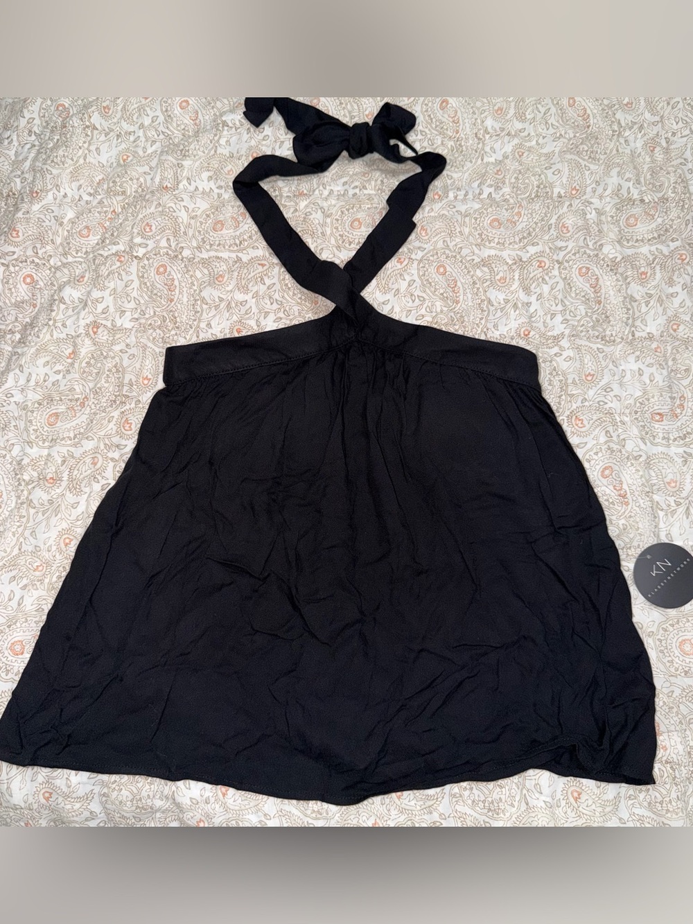 Klassy Black Halter Tie Top (New, with tags)